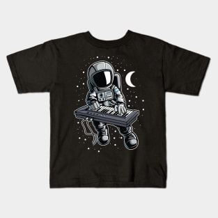 Astronaut Playing Keyboard Piano Kids T-Shirt